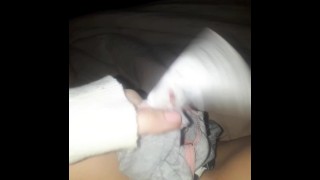 Squirting all over stepsisters panties before bed