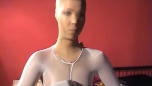 Hot Babe's Body Full Encased In Nylon Pantyhose Masking – Shiny Spandex And Sexy Latex – Part 1